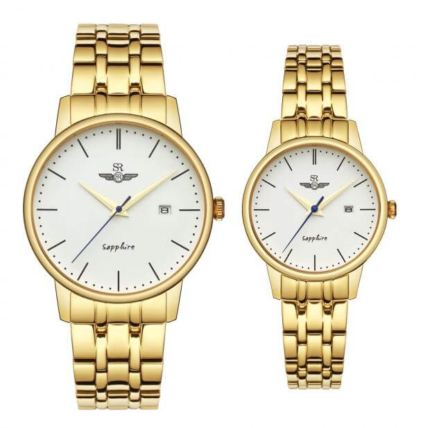Đồng hồ cặp đôi SRWATCH SR1075.1402TE trắng Đồng hồ cặp đôi SRWATCH SR1075.1402TE trắng