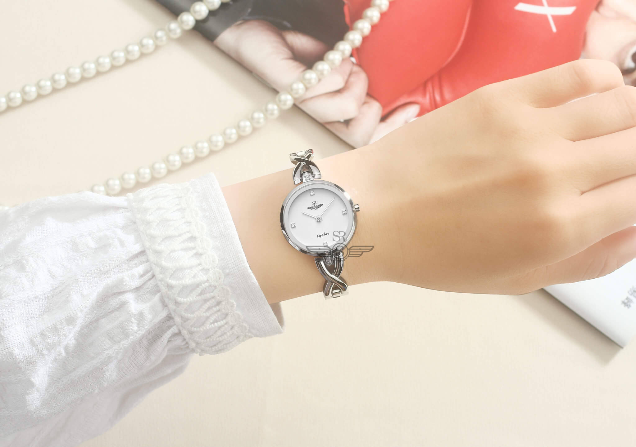 Dong-ho-nu-SRWATCH-SL1602.1102TE-timepiece-trang-3 Đồng hồ nữ SRWATCH SL1602.1102TE TIMEPIECE trắng-3