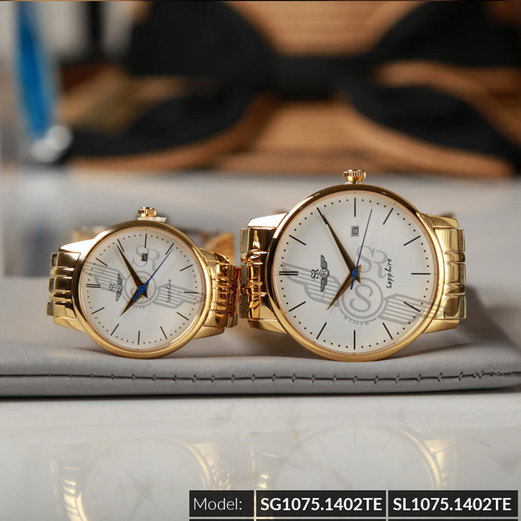 Đồng hồ cặp đôi SRWATCH SR1075.1402TE trắng giá tốt Đồng hồ cặp đôi SRWATCH SR1075.1402TE trắng giá tốt
